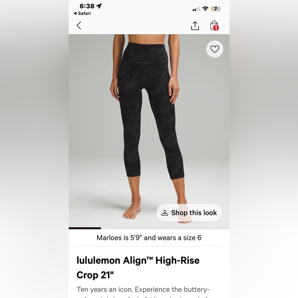 Lululemon Black Camouflage Leggings